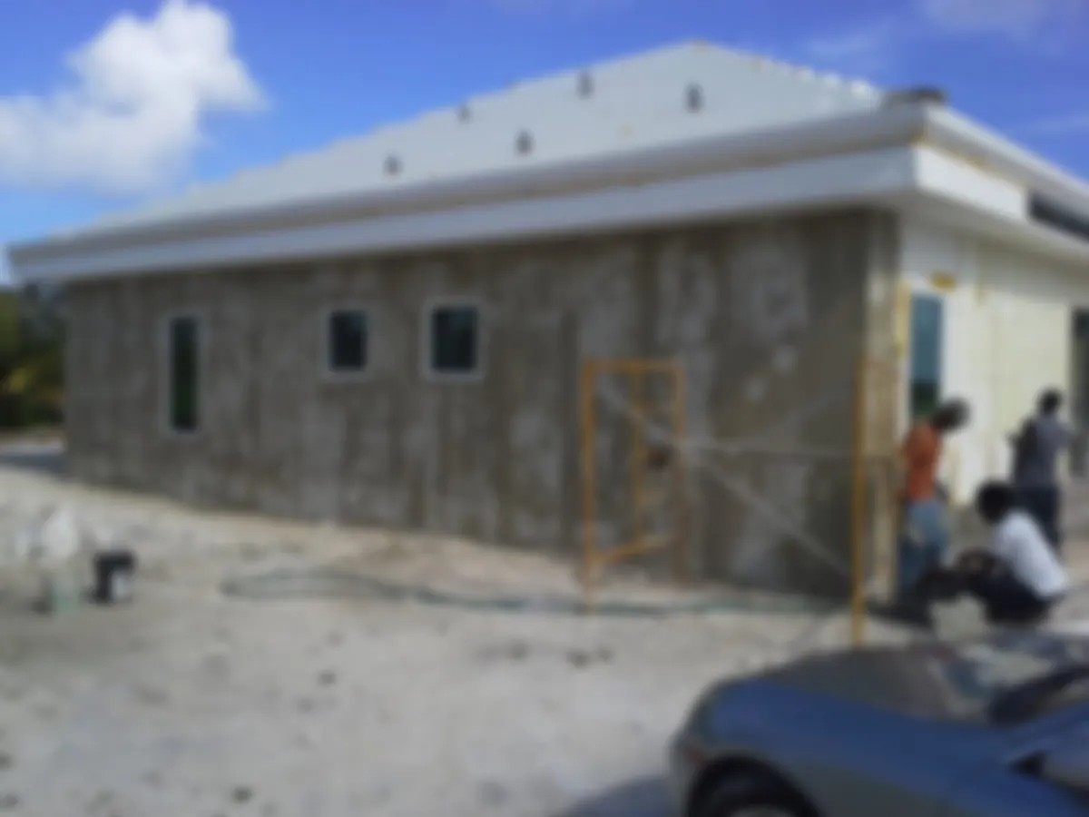 GigaHouse super-insulated steel-frame building panel system under construction