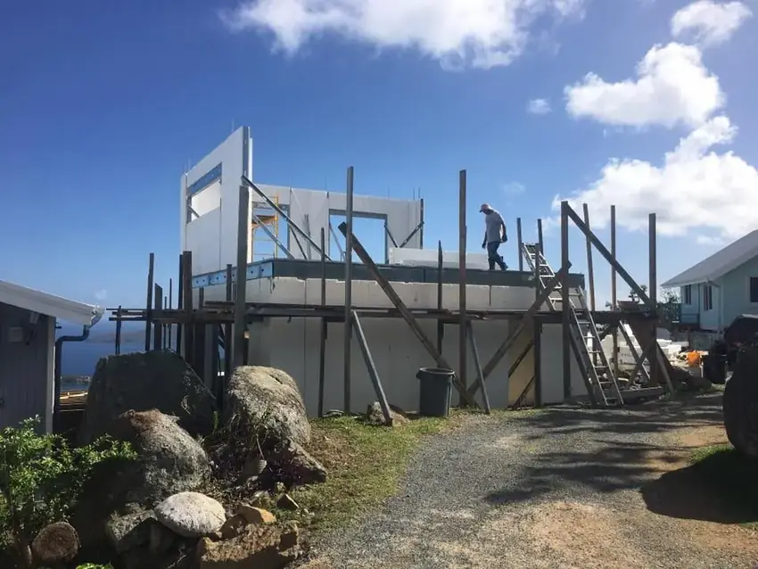 Hull Bay GigaHouse construction site in the Caribbean